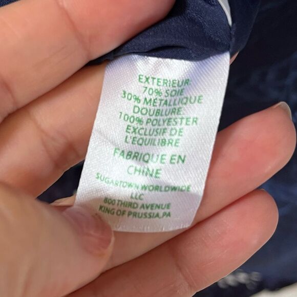 Lilly Pulitzer Marquette Shift Dress In True Navy Silk Leaf Jacquard M NWOT - Picture 13 of 14